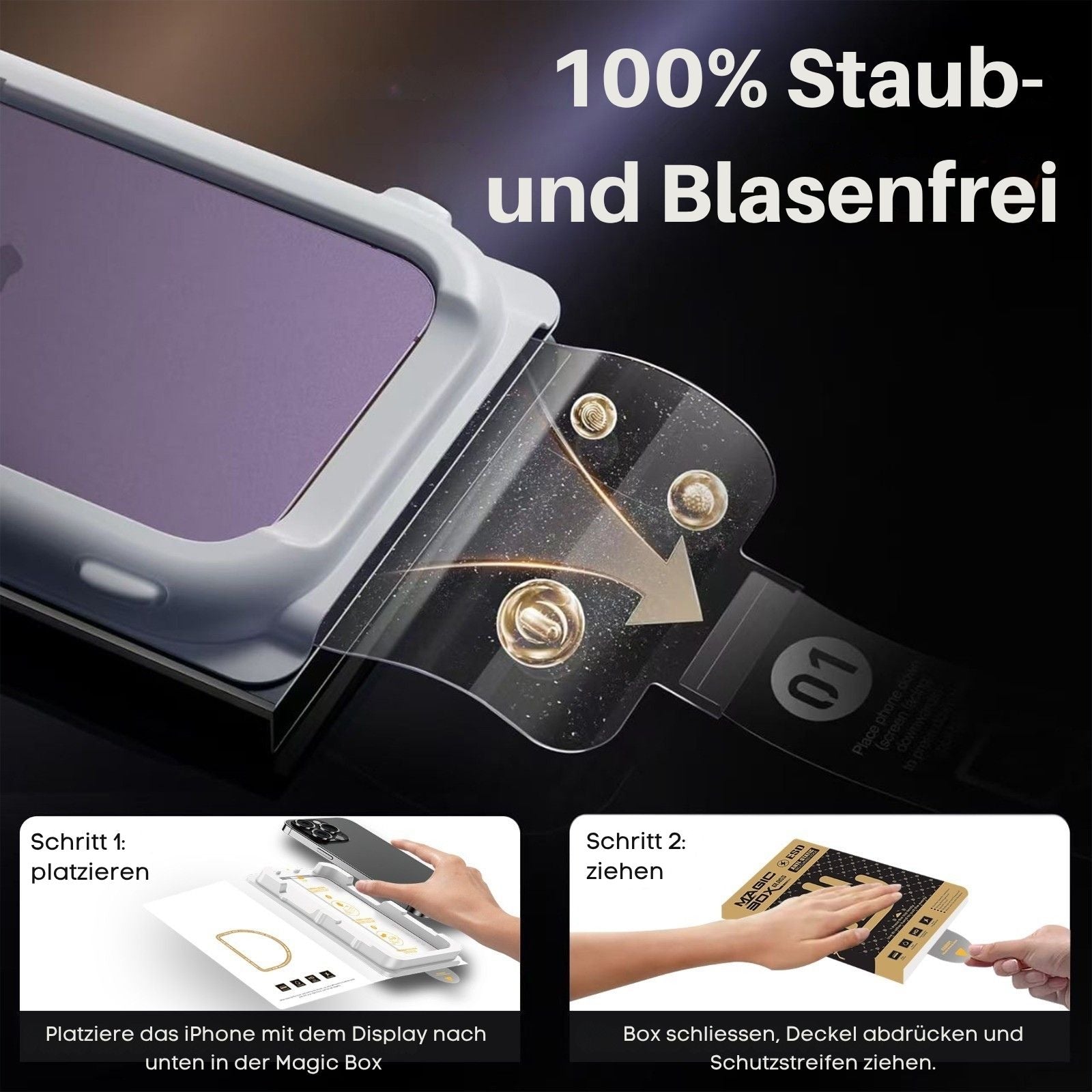 iPhone 17 Pro Max Schutzglas / Panzerfolie – 9H Displayschutz mit Anbringhilfe