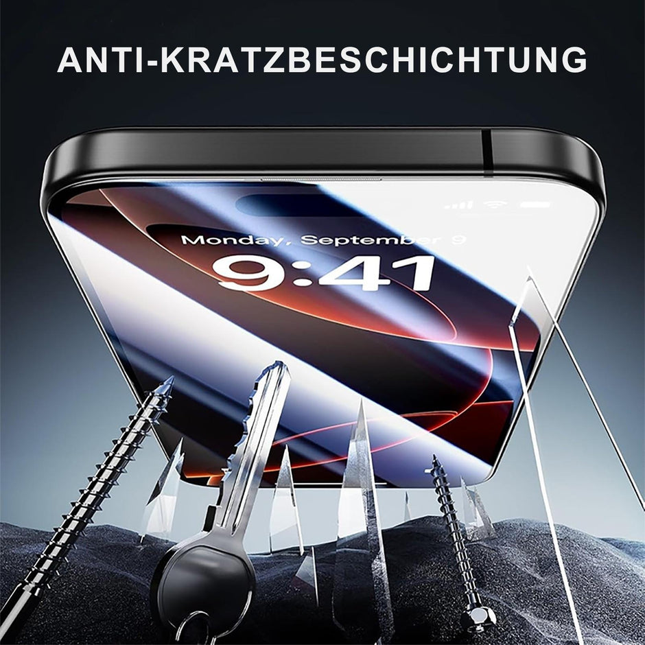 iPhone 17 Pro Max Schutzglas / Panzerfolie – 9H Displayschutz mit Anbringhilfe