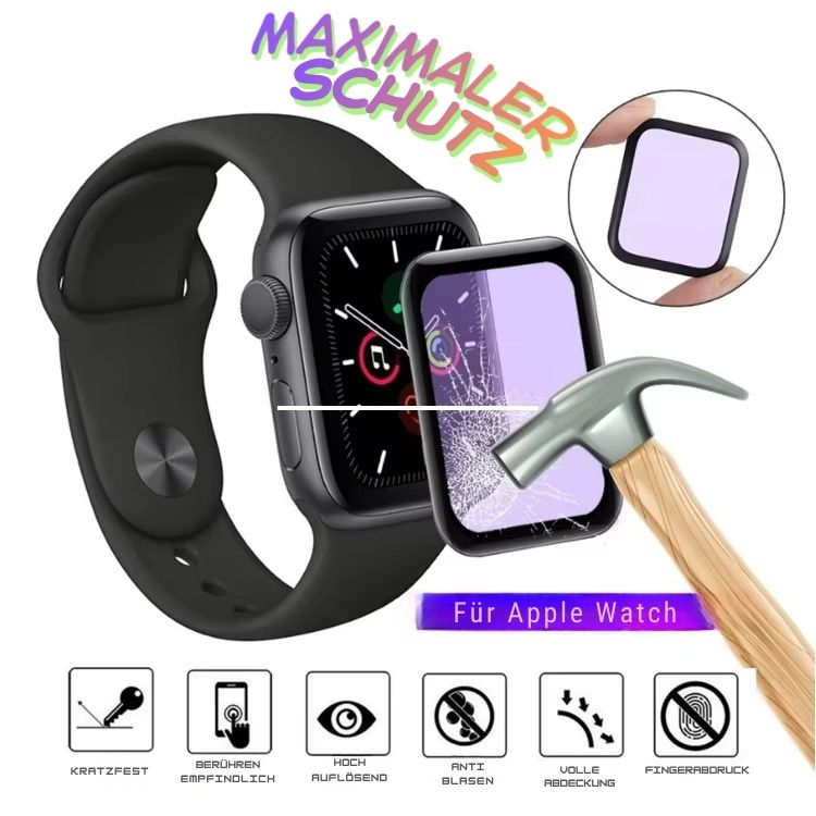 2x Premium Displayschutz | Apple Watch Series 11 / 10 / 9 / 8 / 7 / 6 Ultra – Kratzfest, HD-Klar & Full Curved
