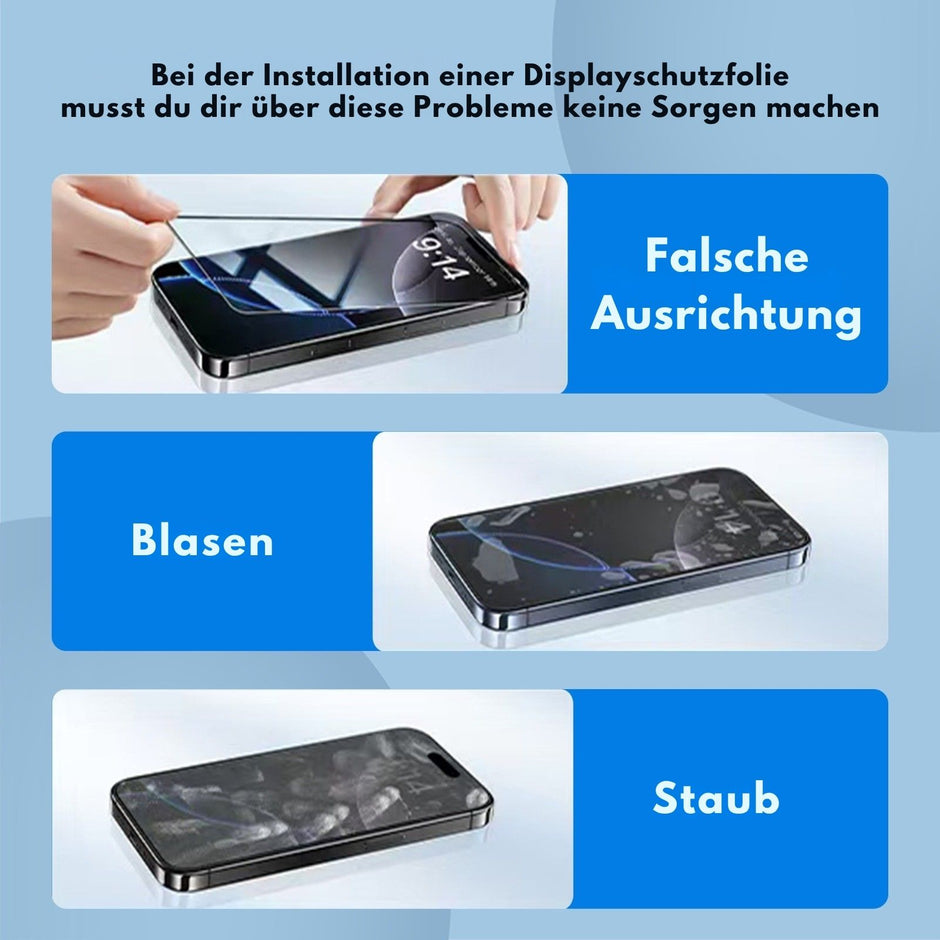 iPhone 17 Pro Max Schutzglas / Panzerfolie – 9H Displayschutz mit Anbringhilfe